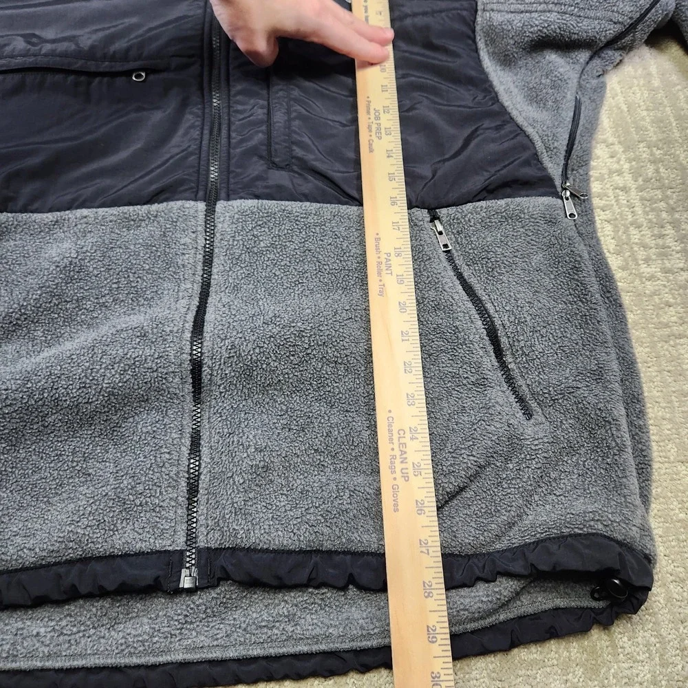 The North Face Denali Jacket Men Medium Polortec Heavy Fleece Gray Black
